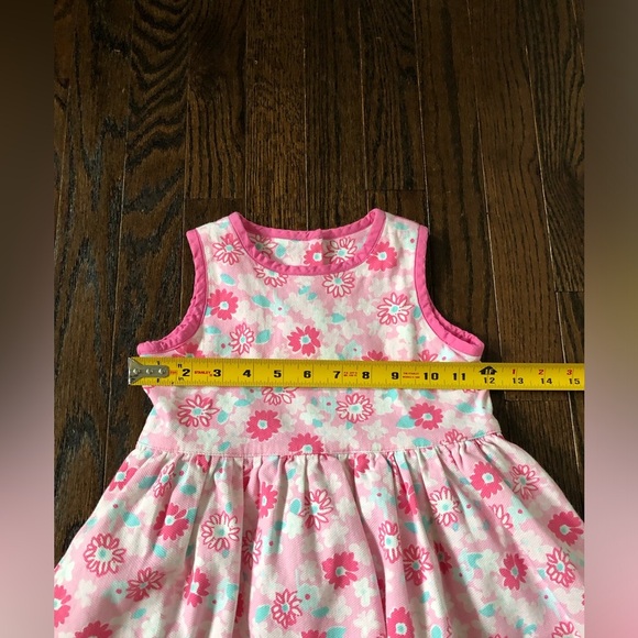 Lilly Pulitzer Girls 5 Pink Floral Textured A-Line Dress w/Lined Ruffled Skirt - Picture 7 of 12